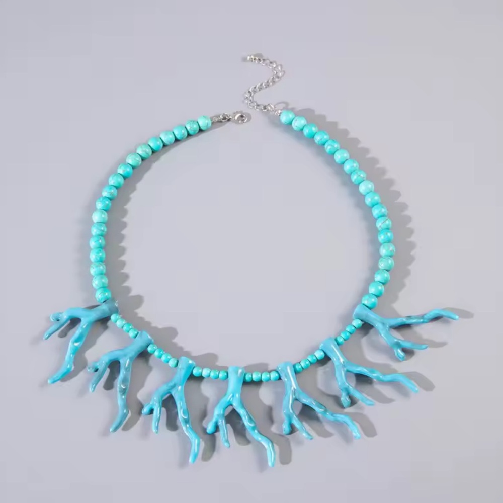 Turquoise Coral Necklace - Picture 4 of 7